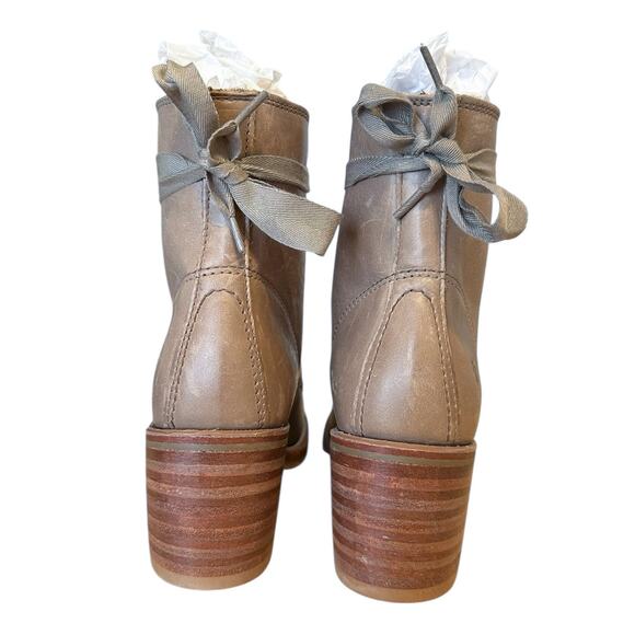 Frye Sabrina Tan Leather Lace Up Boot Size 7.5 - Picture 5 of 12